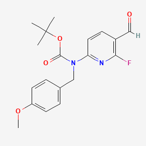 molecular formula C19H21FN2O4 B8743242 tert-butyl N-(6-fluoro-5-formyl-2-pyridyl)-N-[(4-methoxyphenyl)methyl]carbamate 