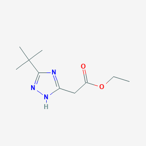 molecular formula C10H17N3O2 B8743336 Ethyl 2-(3-(tert-butyl)-1H-1,2,4-triazol-5-yl)acetate 