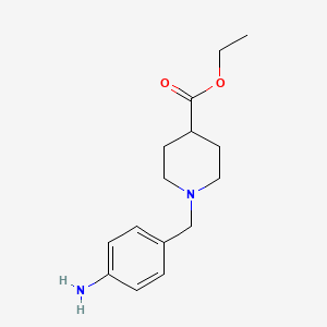 molecular formula C15H22N2O2 B8743563 4-(4-Ethoxycarbonyl-piperidinomethyl)-aniline 