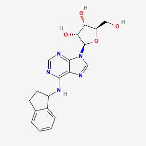 molecular formula C19H21N5O4 B8743636 N(6)-(1-indanyl)adenosine 