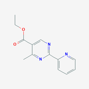 molecular formula C13H13N3O2 B8743796 4-Methyl-2-pyridin-2-yl-pyrimidine-5-carboxylic acid ethyl ester 