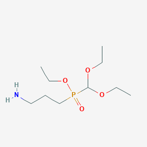 molecular formula C10H24NO4P B8743834 Phosphinic acid, (3-aminopropyl)(diethoxymethyl)-, ethyl ester CAS No. 103680-62-2