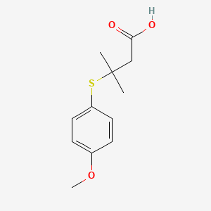 Butanoic acid, 3-[(4-methoxyphenyl)thio]-3-methyl-