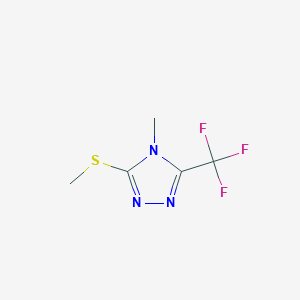 molecular formula C5H6F3N3S B8743992 4-Methyl-3-(methylsulfanyl)-5-(trifluoromethyl)-4H-1,2,4-triazole 