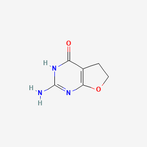 molecular formula C6H7N3O2 B8744088 5,6-Dihydro-4-hydroxyfuro[2,3-d]pyrimidine-2-amine 