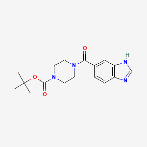 molecular formula C17H22N4O3 B8744106 4-(1H-Benzoimidazole-5-carbonyl)-piperazine-1-carboxylic acid tert-butyl ester 