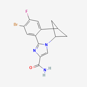 molecular formula C14H11BrFN3O B8744113 10-bromo-9-fluoro-6,7-dihydro-5H-5,7-methanobenzo[c]imidazo[1,2-a]azepine-2-carboxamide 