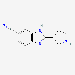 molecular formula C12H12N4 B8744173 2-Pyrrolidin-3-YL-1H-benzoimidazole-5-carbonitrile 