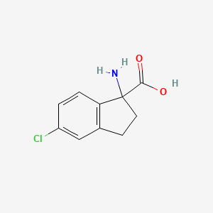 molecular formula C10H10ClNO2 B8744437 1-Amino-5-chloro-2,3-dihydro-1H-indene-1-carboxylic acid 