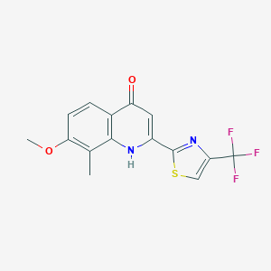 molecular formula C15H11F3N2O2S B8744477 7-Methoxy-8-methyl-2-(4-trifluoromethyl-thiazol-2-yl)-quinolin-4-ol 