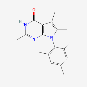 molecular formula C18H21N3O B8744538 7-Mesityl-2,5,6-trimethyl-3H-pyrrolo[2,3-d]pyrimidin-4(7H)-one 