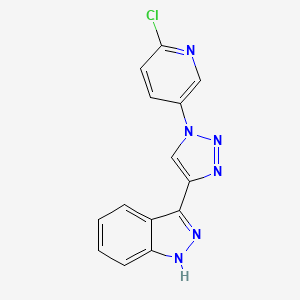 molecular formula C14H9ClN6 B8744647 3-[1-(6-chloropyridin-3-yl)-1H-1,2,3-triazol-4-yl]-1H-indazole 