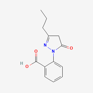 molecular formula C13H14N2O3 B8744728 2-(4,5-dihydro-5-oxo-3-propyl-1H-pyrazol-1-yl)-benzoic acid 