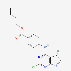 molecular formula C16H16ClN5O2 B8744846 butyl 4-[(2-chloro-9H-purin-6-yl)amino]benzoate 