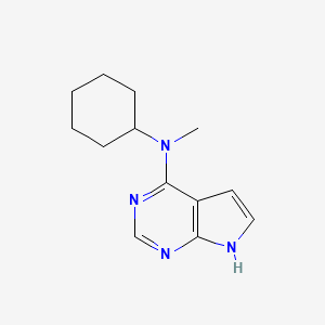 molecular formula C13H18N4 B8744849 1H-Pyrrolo[2,3-d]pyrimidin-4-amine, N-cyclohexyl-N-methyl- 
