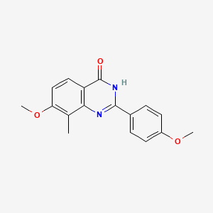 molecular formula C17H16N2O3 B8744904 7-Methoxy-2-(4-methoxyphenyl)-8-methylquinazolin-4(1H)-one CAS No. 922520-28-3