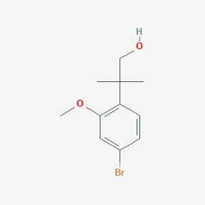 molecular formula C11H15BrO2 B8745031 2-(4-Bromo-2-methoxyphenyl)-2-methylpropan-1-ol 