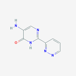 molecular formula C8H7N5O B8745079 5-amino-2-(pyridazin-3-yl)pyrimidin-4(3H)-one 
