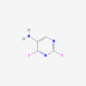 molecular formula C4H3I2N3 B8745082 2,4-Diiodopyrimidin-5-amine 