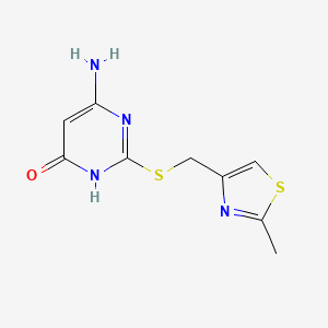 molecular formula C9H10N4OS2 B8745103 6-Amino-2-[[(2-methyl-4-thiazolyl)methyl]thio]-4(3H)-pyrimidinone 