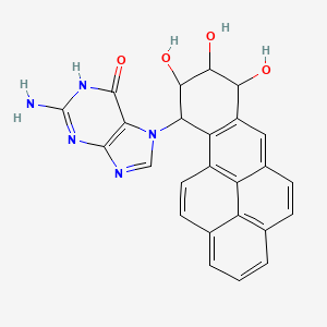 molecular formula C25H19N5O4 B8745198 7-(7,8,9-Trihydroxy-7,8,9,10-tetrahydrobenzo(a)-pyren-10-yl)guanine CAS No. 66421-14-5