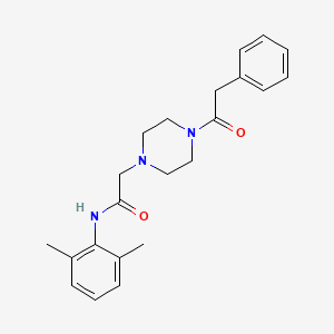 molecular formula C22H27N3O2 B8745277 N-(2,6-dimethylphenyl)-2-[4-(2-phenylacetyl)piperazinyl]acetamide 