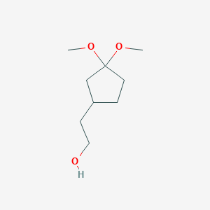 molecular formula C9H18O3 B8745355 2-(3,3-Dimethoxycyclopentyl)ethanol 