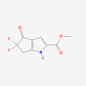 molecular formula C9H7F2NO3 B8745374 Methyl 5,5-difluoro-4-oxo-1,6-dihydrocyclopenta[b]pyrrole-2-carboxylate 