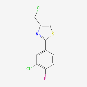 molecular formula C10H6Cl2FNS B8745435 2-(3-Chloro-4-fluorophenyl)-4-(chloromethyl)-1,3-thiazole CAS No. 175135-05-4