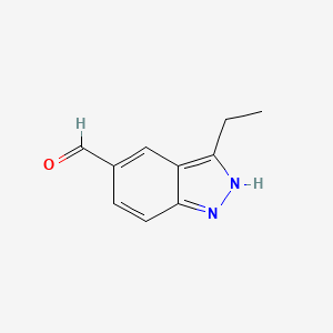 molecular formula C10H10N2O B8745470 3-Ethyl-1H-indazole-5-carbaldehyde 