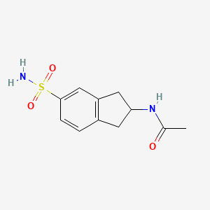 molecular formula C11H14N2O3S B8745500 N-(5-sulfamoyl-2,3-dihydro-1H-inden-2-yl)acetamide CAS No. 74124-93-9