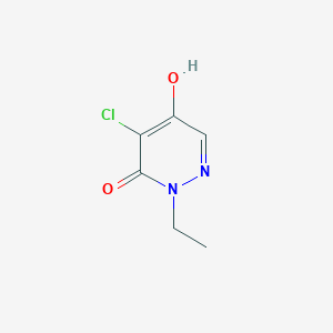molecular formula C6H7ClN2O2 B8745553 4-Chloro-2-ethyl-5-hydroxypyridazin-3(2H)-one CAS No. 64178-60-5
