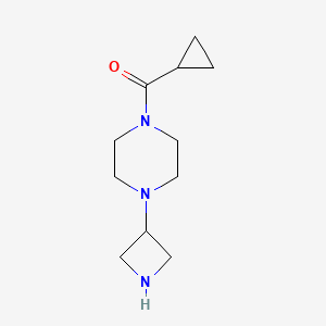 molecular formula C11H19N3O B8745599 Methanone, [4-(3-azetidinyl)-1-piperazinyl]cyclopropyl- 
