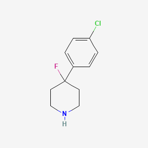 molecular formula C11H13ClFN B8745615 4-(4-Chlorophenyl)-4-fluoropiperidine 