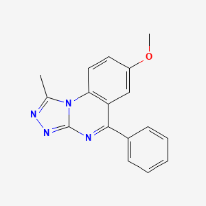 molecular formula C17H14N4O B8745629 7-Methoxy-1-methyl-5-phenyl-[1,2,4]triazolo[4,3-A]quinazoline CAS No. 57370-24-8