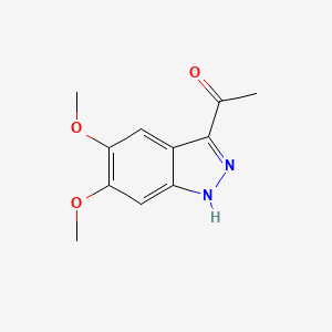 molecular formula C11H12N2O3 B8745655 1-(5,6-dimethoxy-1H-indazol-3-yl)ethanone 