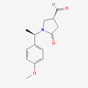 molecular formula C14H17NO3 B8745672 (R)-1-((R)-1-(4-Methoxyphenyl)ethyl)-5-oxopyrrolidine-3-carbaldehyde 