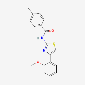 molecular formula C18H16N2O2S B8745702 N-[4-(2-Methoxy-phenyl)-thiazol-2-yl]-4-methyl-benzamide 