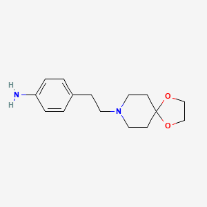 molecular formula C15H22N2O2 B8745742 N(2-(4-aminophenyl)ethyl)-1,4-dioxa-8-azaspiro[4.5]-decane 