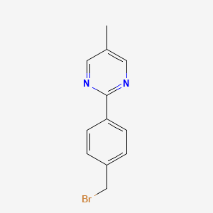 molecular formula C12H11BrN2 B8745814 2-(4-(Bromomethyl)phenyl)-5-methylpyrimidine 