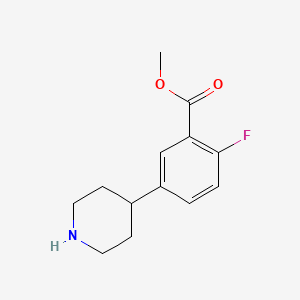 molecular formula C13H16FNO2 B8745847 Methyl 2-fluoro-5-piperidin-4-ylbenzoate 