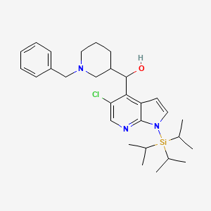 molecular formula C29H42ClN3OSi B8745859 (1-benzylpiperidin-3-yl)(5-chloro-1-(triisopropylsilyl)-1H-pyrrolo[2,3-b]pyridin-4-yl)methanol 