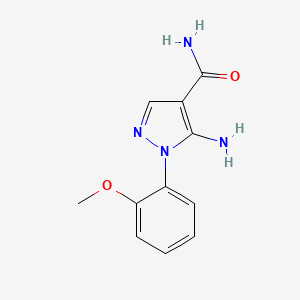molecular formula C11H12N4O2 B8745910 5-amino-1-(2-methoxyphenyl)-1H-pyrazole-4-carboxamide CAS No. 792953-16-3