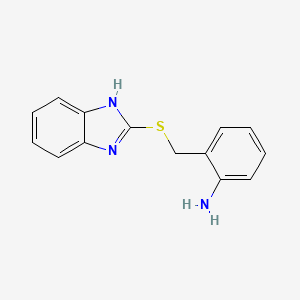 molecular formula C14H13N3S B8745941 Benzenamine, 2-[(1H-benzimidazol-2-ylthio)methyl]- CAS No. 104340-33-2