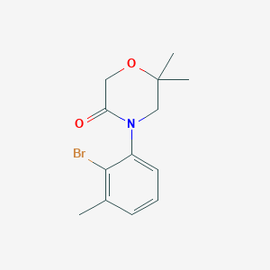 molecular formula C13H16BrNO2 B8746001 4-(2-Bromo-3-methylphenyl)-6,6-dimethylmorpholin-3-one 