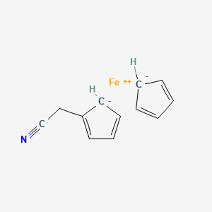 molecular formula C12H11FeN B8746027 Ferrocene, (cyanomethyl)- 