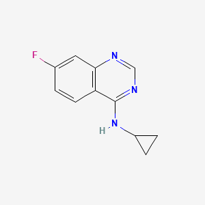 molecular formula C11H10FN3 B8746056 N-cyclopropyl-7-fluoroquinazolin-4-amine 