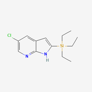 molecular formula C13H19ClN2Si B8746093 1H-Pyrrolo[2,3-b]pyridine, 5-chloro-2-(triethylsilyl)- 