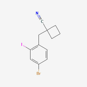 molecular formula C12H11BrIN B8746106 1-(4-Bromo-2-iodobenzyl)cyclobutanecarbonitrile CAS No. 1383985-13-4