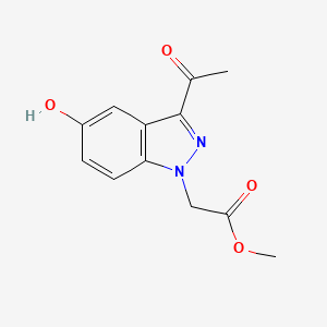 molecular formula C12H12N2O4 B8746205 Methyl 2-(3-acetyl-5-hydroxy-1H-indazol-1-yl)acetate 
